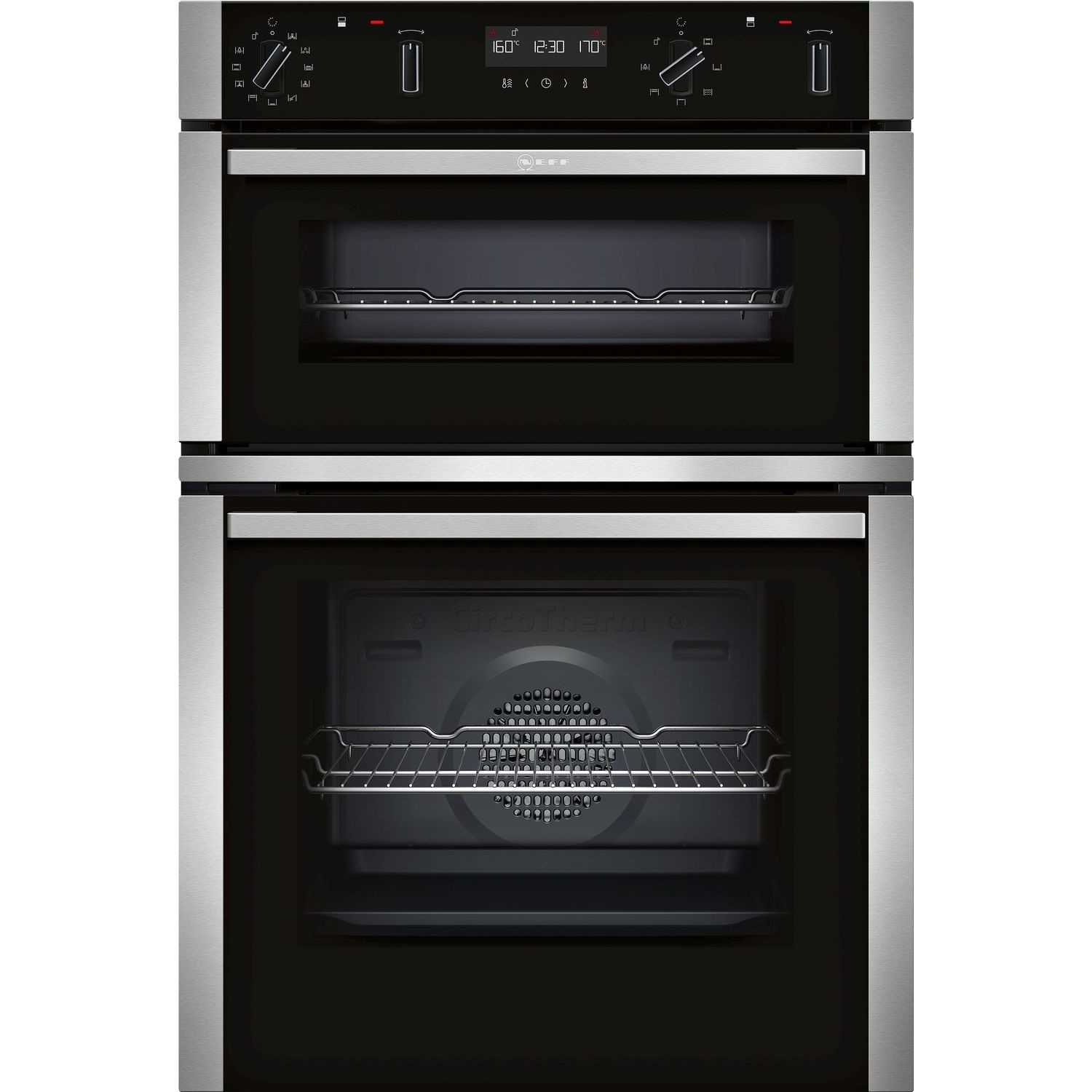 Neff N50 Electric Built In Double Oven with Pyrolytic Cleaning & Meat Probe - Stainless Steel