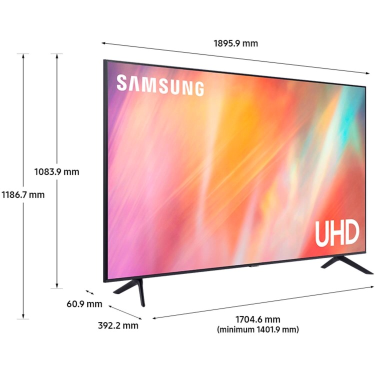 Refurbished Samsung 85" AU7100 4K Ultra HD with HDR10+ LED TV Plus Smart TV