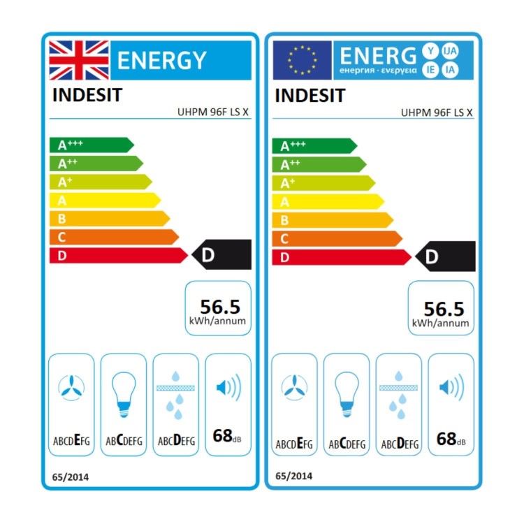 Indesit 60cm Chimney Hood - Silver