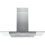 Refurbished Hotpoint UIF93FLBX 90cm Flat Glass Island Cooker Hood Stainless Steel