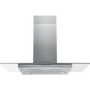 Hotpoint 90cm Flat Glass Island Cooker Hood - Stainless Steel