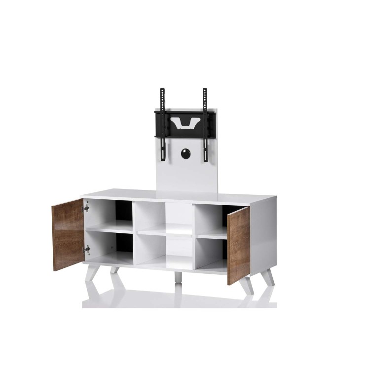 UK-CF Madrid TV Stand with TV Bracket for up to 52" TVs - White/Oak