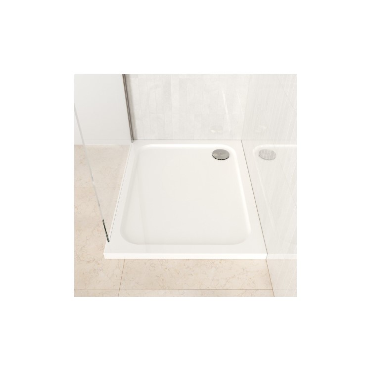 1000x900mm Rectangular Shower Tray – Low Profile 45mm – Stone Resin – White – Pearl