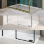 1100x800mm Rectangular 45mm White Stone Resin Shower Tray – Pearl