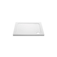 GRADE A1 - 760x760mm White Acrylic Capped Stone Resin Square Shower Tray 45mm - Pearl