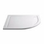 GRADE A1 - 900x760mm White Acrylic Capped Stone Resin Right Hand Offset Quadrant Shower Tray - Pearl