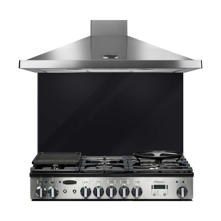 Rangemaster 107480 90cm Glass Splashback Black