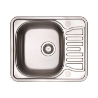 Single Bowl Inset Chrome Stainless Steel Kitchen Sink with Reversible Drainer Essence