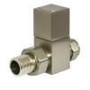 Towelrads Square Straight Radiator Valves Brushed Nickel- For Pipework Which Comes From The Floor