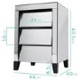Valentina Venetian Mirrored 3 Drawer Bedside Table - Tinted Grey Mirror