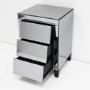Valentina Venetian Mirrored 3 Drawer Bedside Table - Tinted Grey Mirror