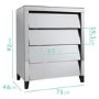 Valentina Venetian Mirrored 4 Chest of Drawers - Tinted Grey Mirror