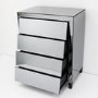 Valentina Venetian Mirrored 4 Chest of Drawers - Tinted Grey Mirror