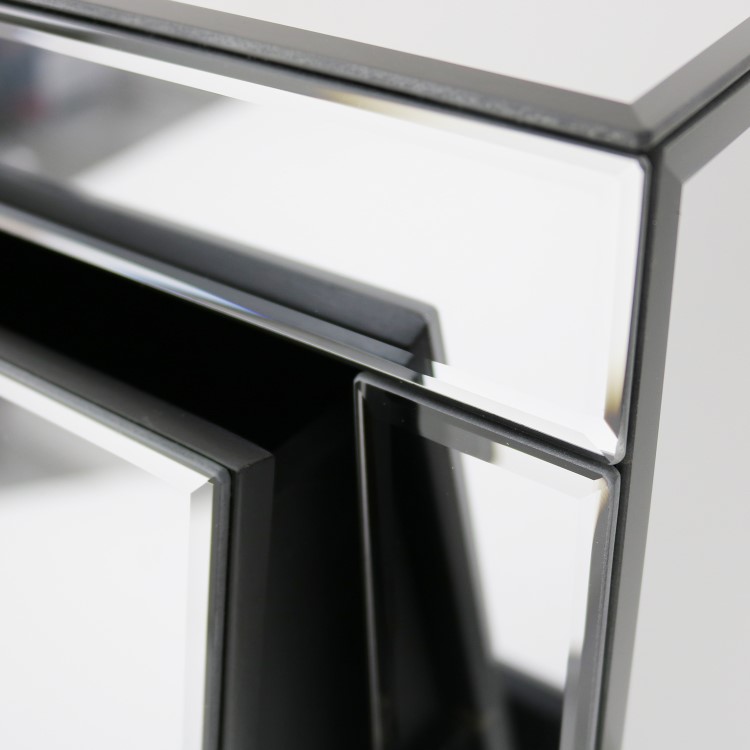 Valentina Venetian Mirrored 4 Chest of Drawers - Tinted Grey Mirror