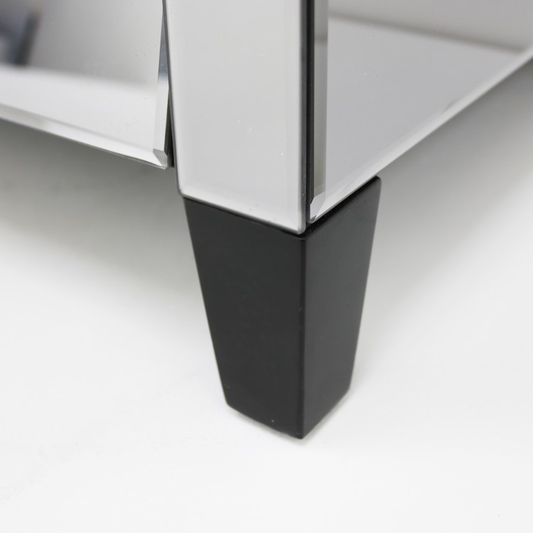 Valentina Venetian Mirrored 4 Chest of Drawers - Tinted Grey Mirror