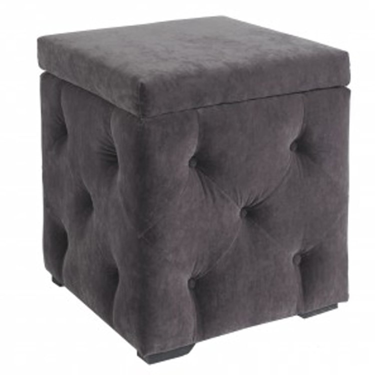 LPD Valentina Charcoal Velvet Storage Box