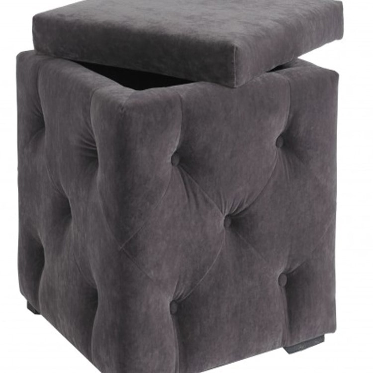 LPD Valentina Charcoal Velvet Storage Box