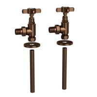 ALMOST PERFECT - Bronze Traditional Angled Radiator Valves - Regent
