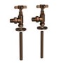 ALMOST PERFECT - Bronze Traditional Angled Radiator Valves - Regent