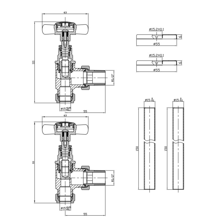 ALMOST PERFECT - Bronze Traditional Angled Radiator Valves - Regent