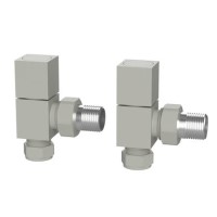 Beige Square Manual Angled Radiator Valves – For Pipework Which Comes From The Wall