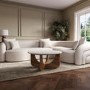 Large Round White Marble and Mango Wood Coffee Table - Ivan