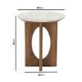 Round White Marble and Mango Wood Side Table - Ivan