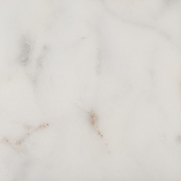 Round White Marble and Mango Wood Side Table - Ivan