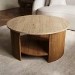 Large Round Mango Wood Coffee Table with Storage - Ivan