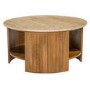 Large Round Mango Wood Coffee Table with Storage - Ivan