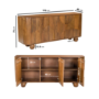 Large Mango Wood Sideboard with Ball Feet - Ivan