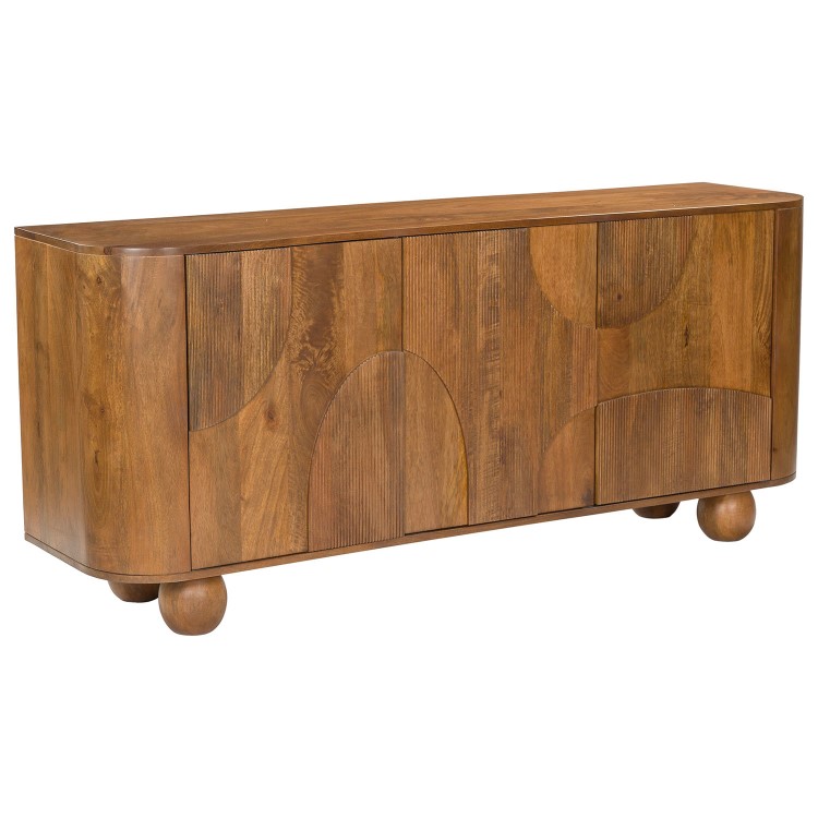 Large Mango Wood Sideboard with Ball Feet - Ivan