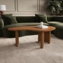 Large Curved Mango Wood Coffee Table with 3 Legs - Ivan