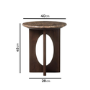 Round Brown Marble and Walnut Side Table - Ivan