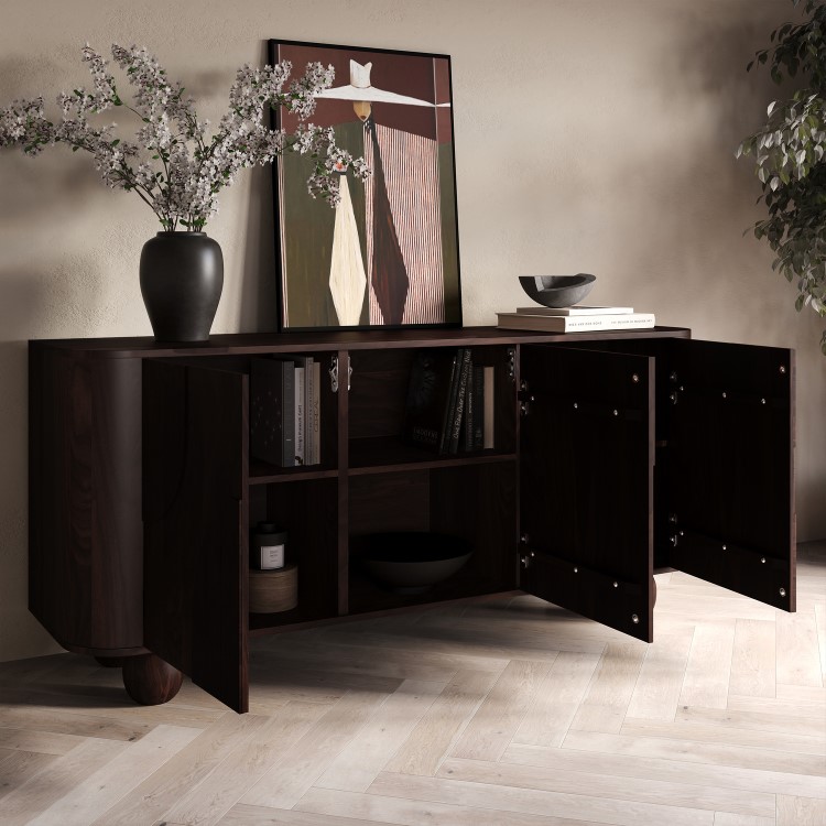 Large Walnut Sideboard with Ball Feet - Ivan