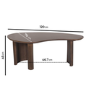 Large Curved Walnut Coffee Table with 3 Legs - Ivan