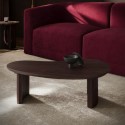 VAN011 Curved Walnut Coffee Table with 2 Legs - Ivan