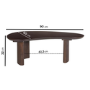 Curved Walnut Coffee Table with 2 Legs - Ivan