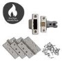 Internal Pearl Nickel Lever Fire Door Handle with Latch and Hinges Pack - 65mm Latch - Vardar - XL Joinery