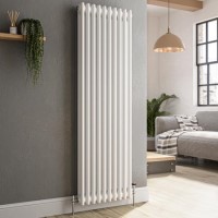 Reggio White Vertical Double Column Traditional Radiator 1500x470mm 3715 BTU - Cast Iron Style Reggio White Vertical Double Column Traditional Radiator 1500x470mm 3715 BTU - Cast Iron Style