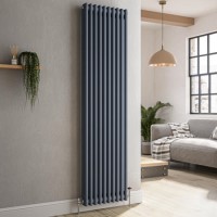 Reggio Anthracite Vertical Double Column Traditional Radiator 1800x470mm 4399 BTU - Cast Iron Style Reggio Anthracite Vertical Double Column Traditional Radiator 1800x470mm 4399 BTU - Cast Iron Style