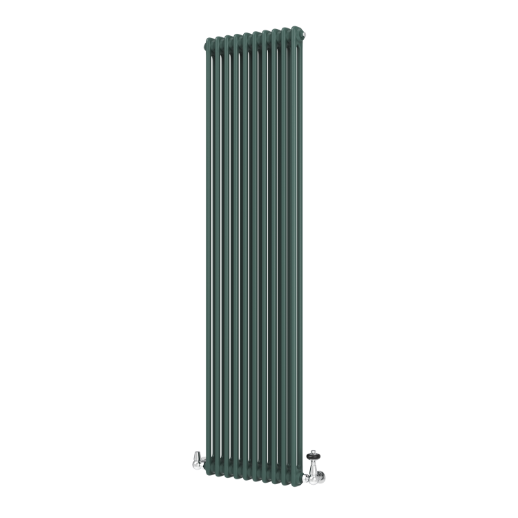 Reggio Evergreen Vertical Double Column Traditional Radiator 1800x470mm 4399 BTU - Cast Iron Style