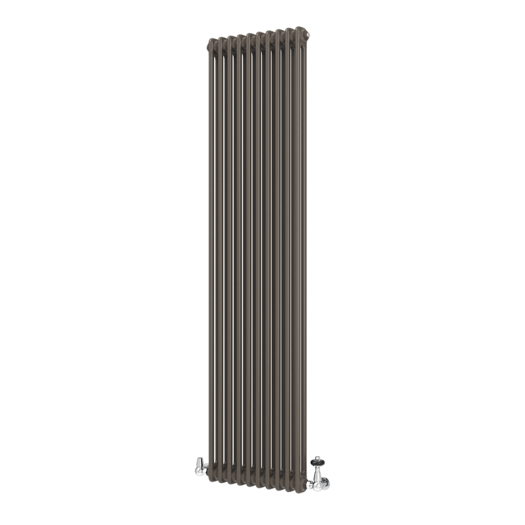 Reggio Russet Vertical Double Column Traditional Radiator 1800x470mm 4399 BTU - Cast Iron Style