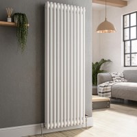 Reggio White Vertical Double Column Traditional Radiator 1500x560mm 4458 BTU - Cast Iron Style Reggio White Vertical Double Column Traditional Radiator 1500x560mm 4458 BTU - Cast Iron Style