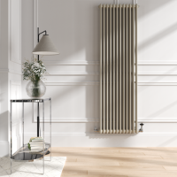 Reggio Linen Vertical Double Column Traditional Radiator 1800x560mm 5279 BTU - Cast Iron Style