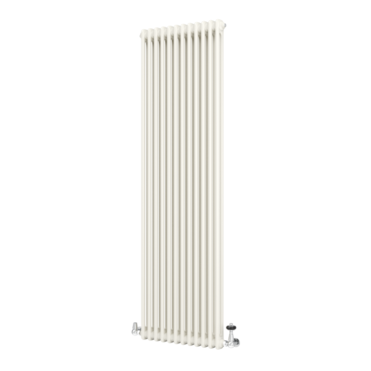 Reggio Linen Vertical Double Column Traditional Radiator 1800x560mm 5279 BTU - Cast Iron Style