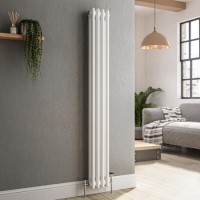 Reggio White Vertical Double Column Traditional Radiator 1500x200mm 1486 BTU - Cast Iron Style Reggio White Vertical Double Column Traditional Radiator 1500x200mm 1486 BTU - Cast Iron Style