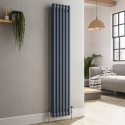 VCD6-1500-DGCT Reggio Anthracite Vertical Double Column Traditional Radiator 1500x290mm 2229 BTU - Cast Iron Style