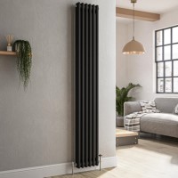 Reggio Midnight Black Vertical Double Column Traditional Radiator 1800x290mm 2639 BTU - Cast Iron Style Reggio Midnight Black Vertical Double Column Traditional Radiator 1800x290mm 2639 BTU - Cast Iron Style