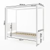 Single Four Poster Bed Frame in White - Victoria